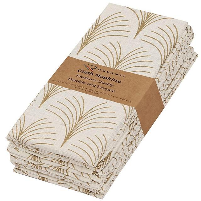 Ruvanti Cloth Napkins Set of 12 Cotton 100%, 18x18 inches Napkins Cloth  Washable, Soft, Absorbent. Cotton Napkins for Parties, Christmas,  Thanksgiving, Weddings, Dinner Napkins Cloth - Luminous 