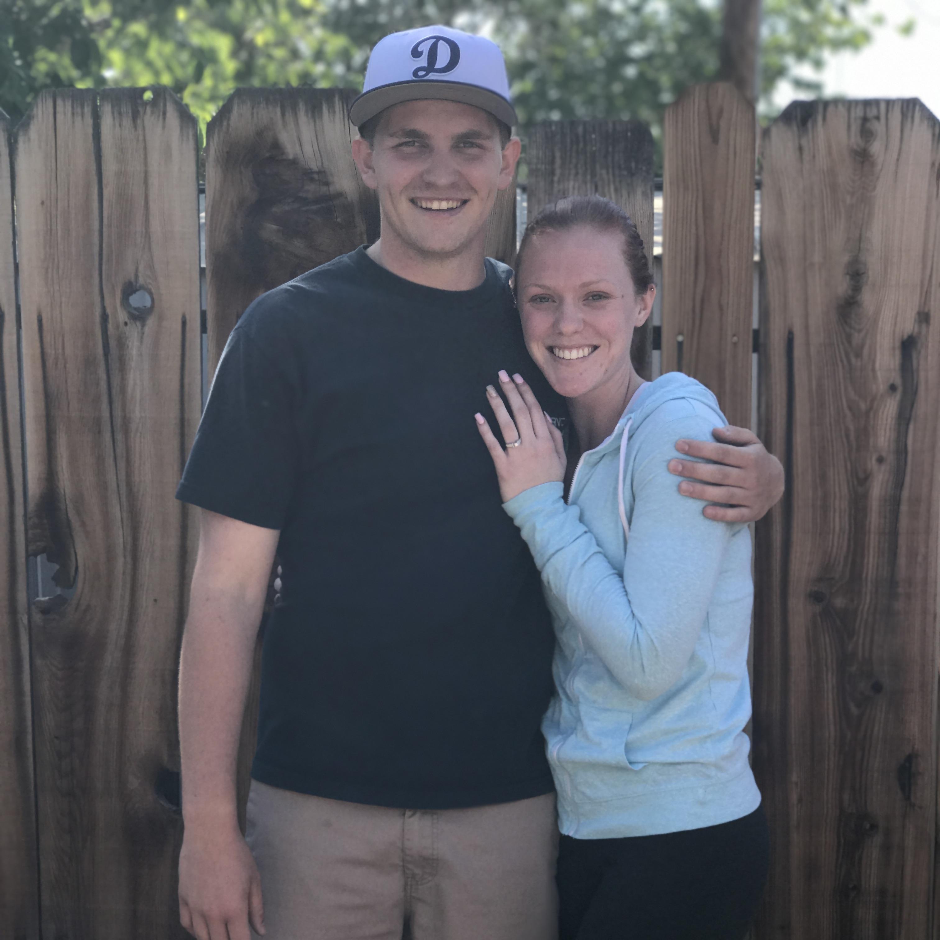 Our first picture together as future Mr. and Mrs.