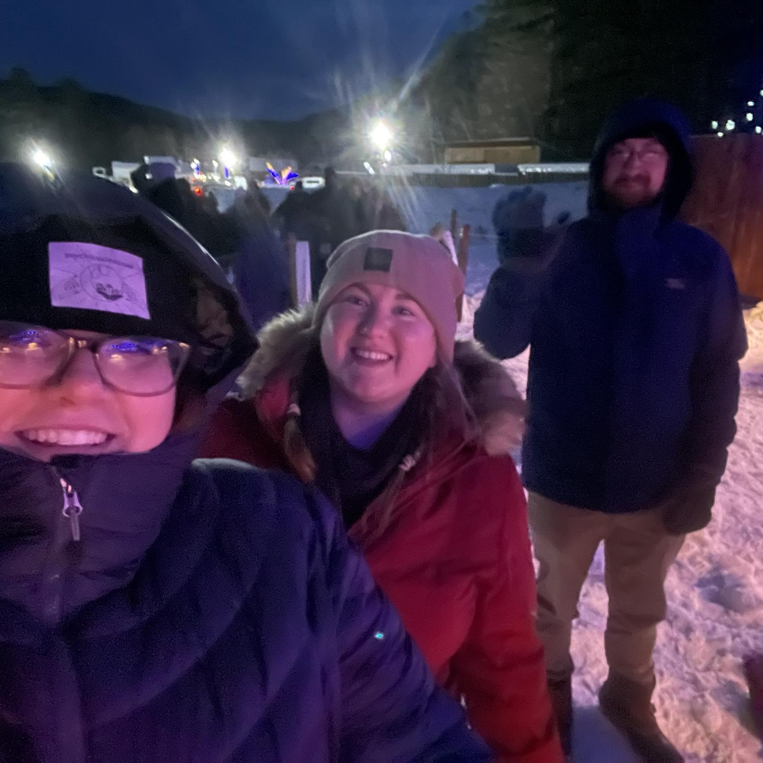 Waiting to get into the ice castles