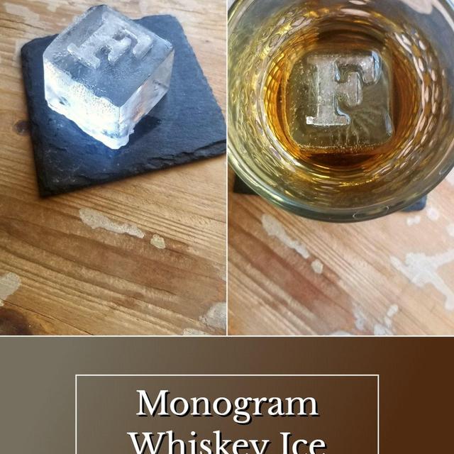 K Personalized whiskey ice mold, Monogram ice cube mold, Custom ice tray, Custom silicone ice cube mold, Letter ice mold, Initial whiskey ice