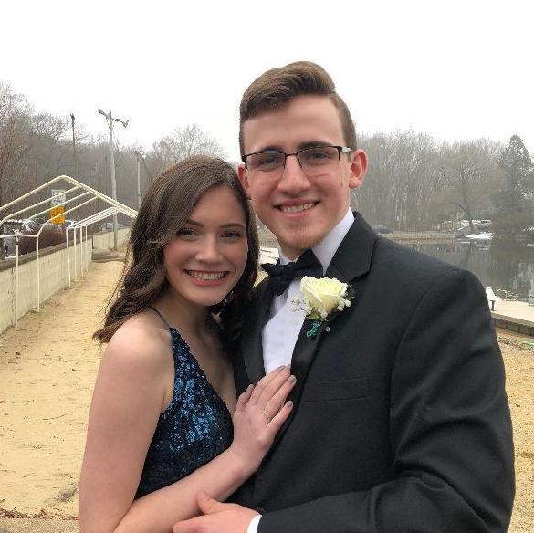 Our first prom, and the reason we started dating