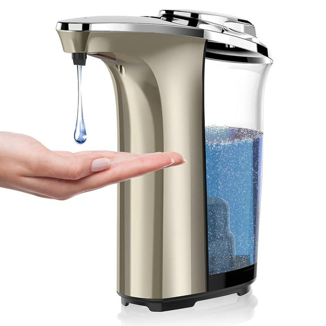 PZOTRUF Automatic Soap Dispenser,Touchless Dish Soap Dispenser 17oz/500ml with Upgraded Infrared Sensor, 5 Adjustable Soap Dispensing Levels, Liquid Hand soap Dispenser for Bathroom & Kitchen