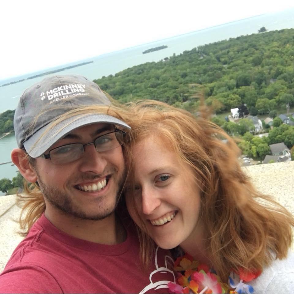 On top of Perry's monument at Put-in-Bay on a very windy day