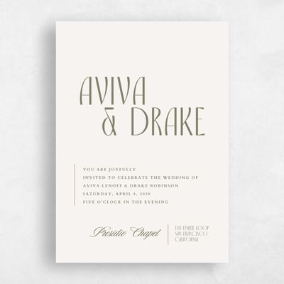 Multi-Colored Wedding Invitation - Trogir Portrait