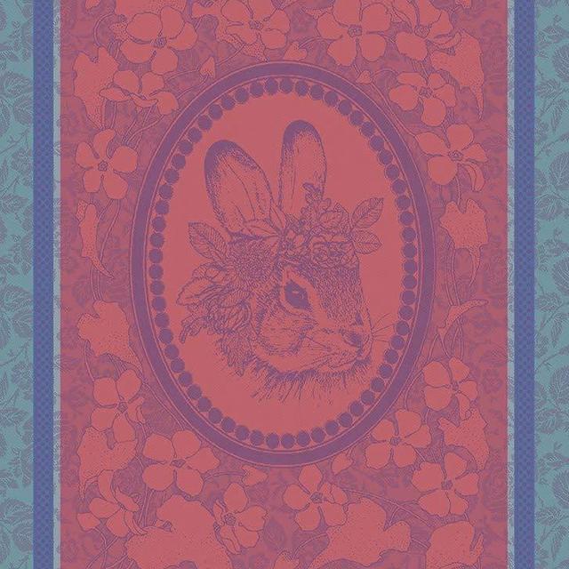 Garnier Thiebaut Madame Lapin Rose Kitchen Towel, 22 x 30 inches, 100% Cotton