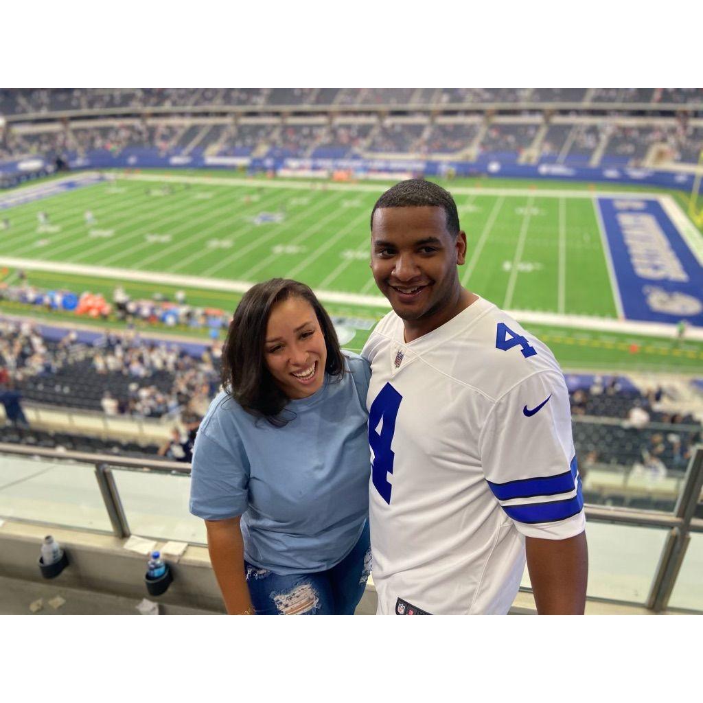 Me taking him to his first in person Cowboys game