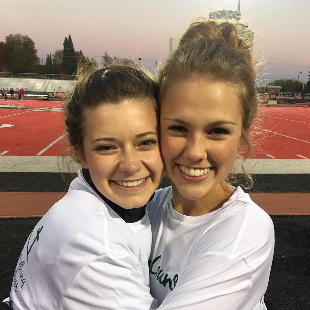 Madison & maid of honor Madeline Evans in high school