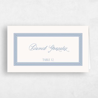 Blue Typography Wedding Place Card - Encanto