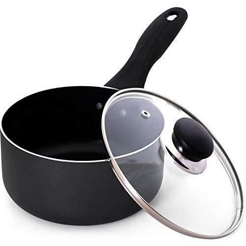 Utopia Kitchen 2 Quart Nonstick Saucepan with Glass Lid - Induction Bottom - Multipurpose Use for Home Kitchen or Restaurant