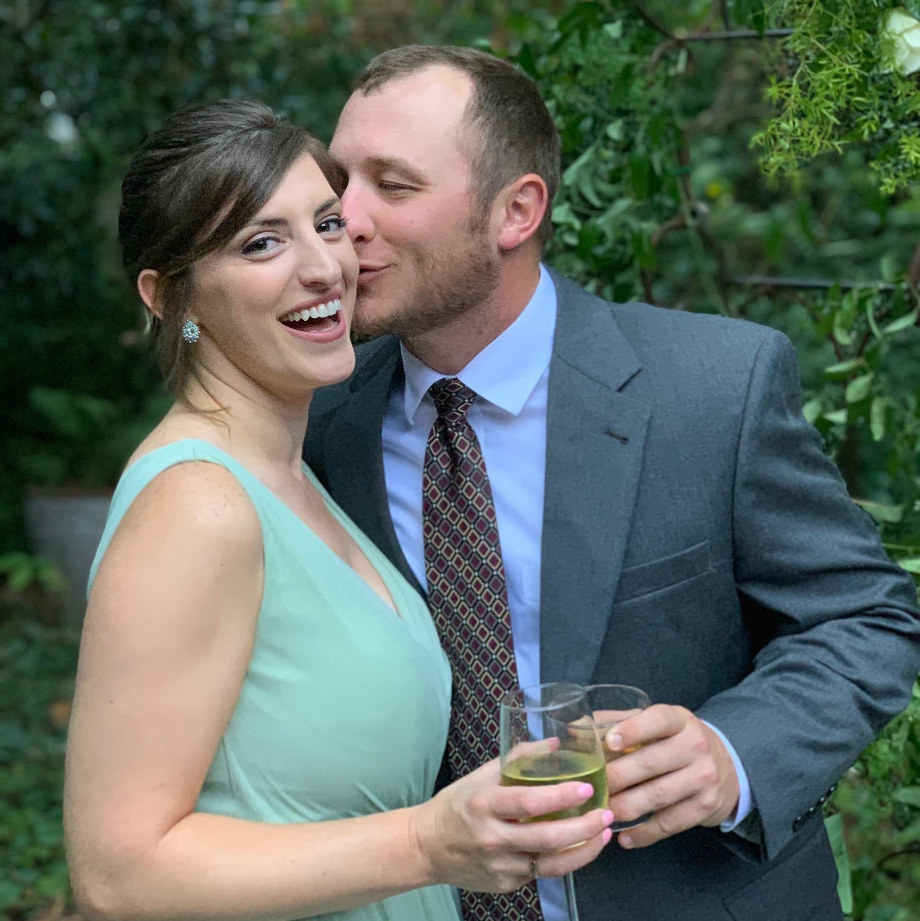 Kissess at Nancy & Kyle's wedding 