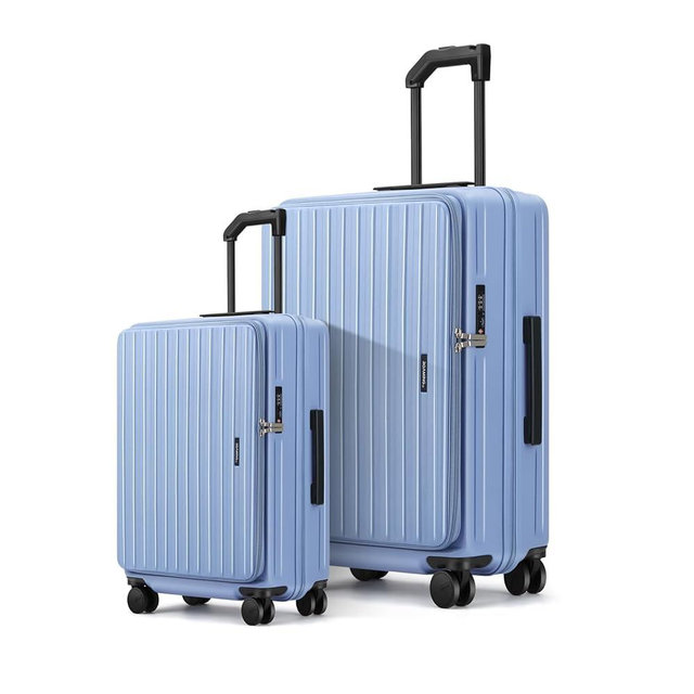 ROAMING Luggage Sets Hard shell Suitcase Top Opening Expandable with Wheels, Sturdy Large Suitcase Tsa Lock 20 Inch Carry on 28 Inch Checked Luggage, 2-Piece Set (20/28) for Travel Woman Men. Blue