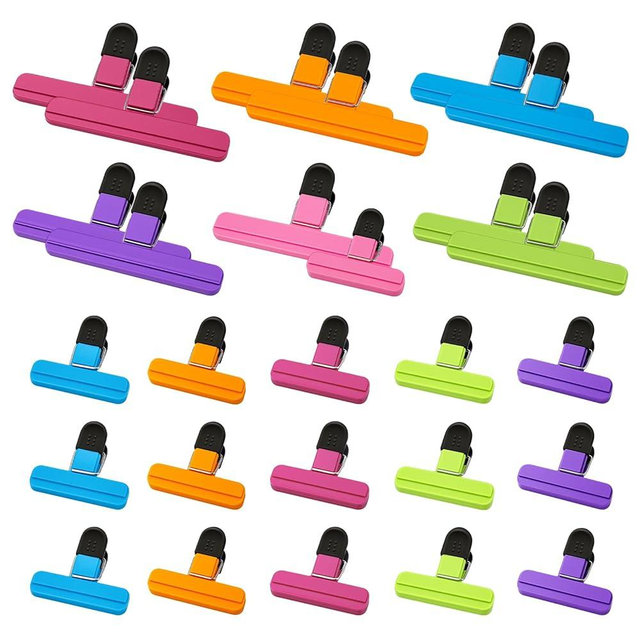 EWOID 28 Pcs Chip Clips, Bag Clips for Food Storage, Snack Clip for Other Food Bags, Heavy Duty Sealing Clip for Home, Office and More
