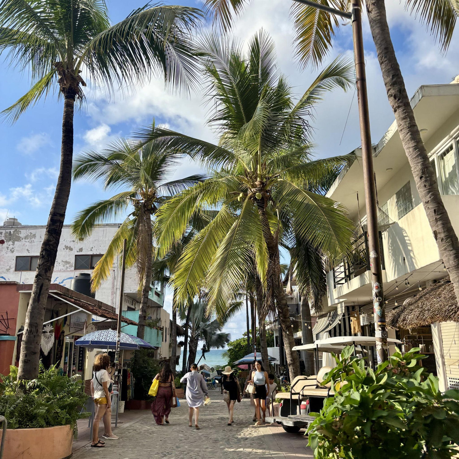 From the center of town, near the beach.