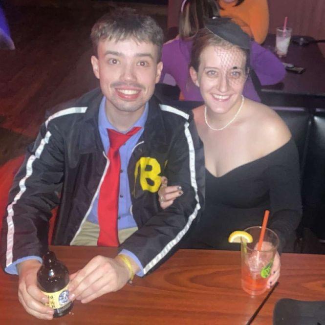 We dressed up as Burt Macklin and Janice Snakehole (from Parks & Rec) for Halloween this year! (Oct 2023)