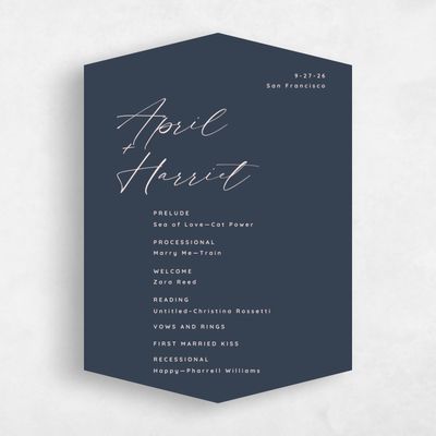 Blue Diamond Wedding Program - Gilmore