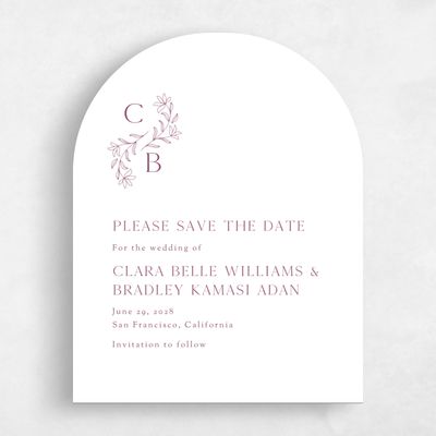 Red Arch Wedding Save the Date - Creston Portrait