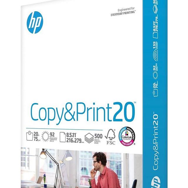HP Printer Paper | 8.5 x 11 Paper | Copy &Print 20 lb | 1 Ream Case - 500 Sheets| 92 Bright | Made in USA - FSC Certified | 200060