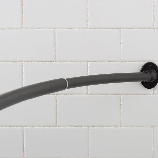 Black Metal Curved Shower Curtain Rod