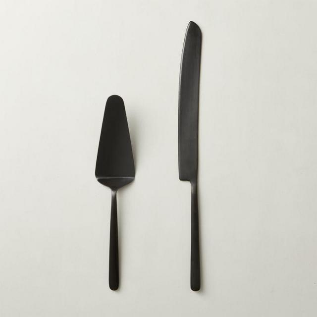 CB2 - 2-Piece Black Cake Serving Set