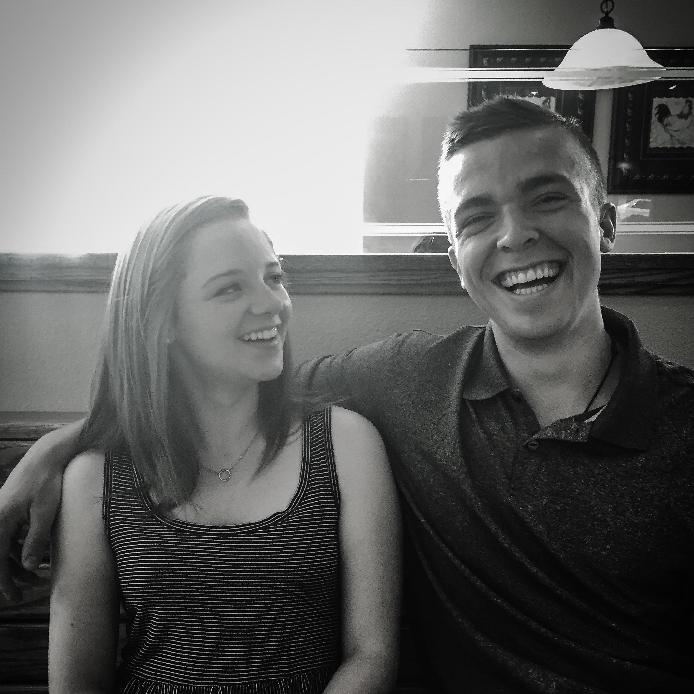 June 2015 - Clay got to meet one of Kaley's best friends, Abbey, for the first time and she captured this moment at Brunch!