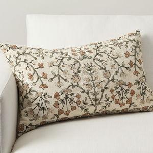 Warm Multi Zea Embroidered Lumbar Pillow