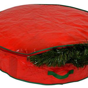 Christmas Wreath Storage Bag - 30" X 7" - Durable Tarp Material, Zippered, Reinforced Handle and Easy to Slip the wreath In and Out. Protect Your Holiday Wreath from Dust, Insects, and Moisture.