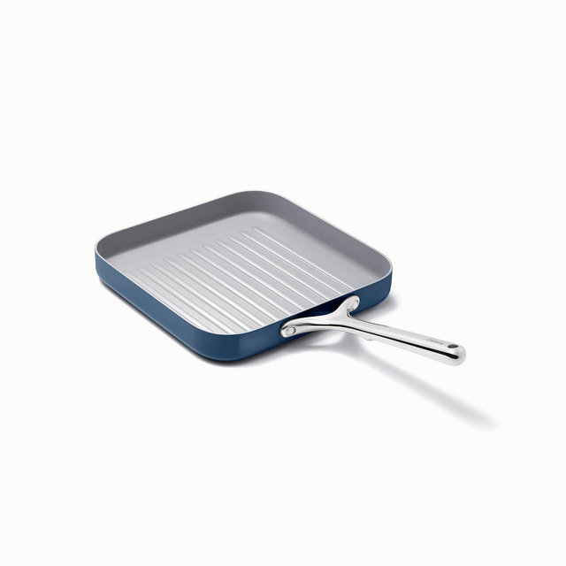 Caraway Home 11.02" Nonstick Square Grill Fry Pan Navy Blue