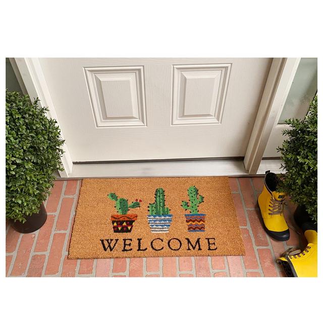 Gregg Cactus Welcome 29 in. x 17 in. Non-Slip Outdoor Door Mat
