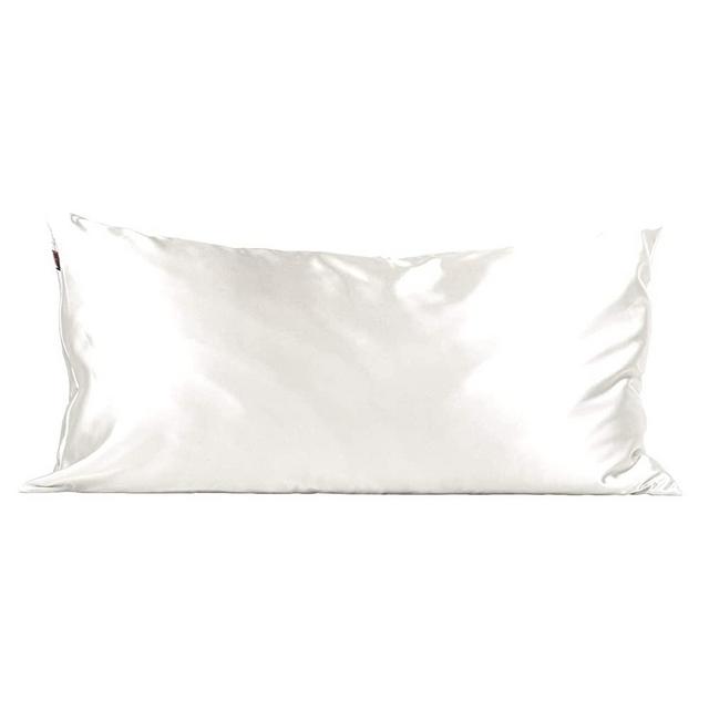 Kitsch 100% Satin Pillowcase, Softer Than Silk, Vegan Silk Pillowcase Cover, King (Ivory)