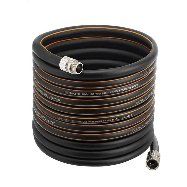Giraffe Tools Garden Hose 5/8", Custom Length, Heavy Duty, No Kink, Flexible, Rubber Garden Hose, Leakproof Water Hose, 600 Burst PSI, 75ft Male to Female Hose
