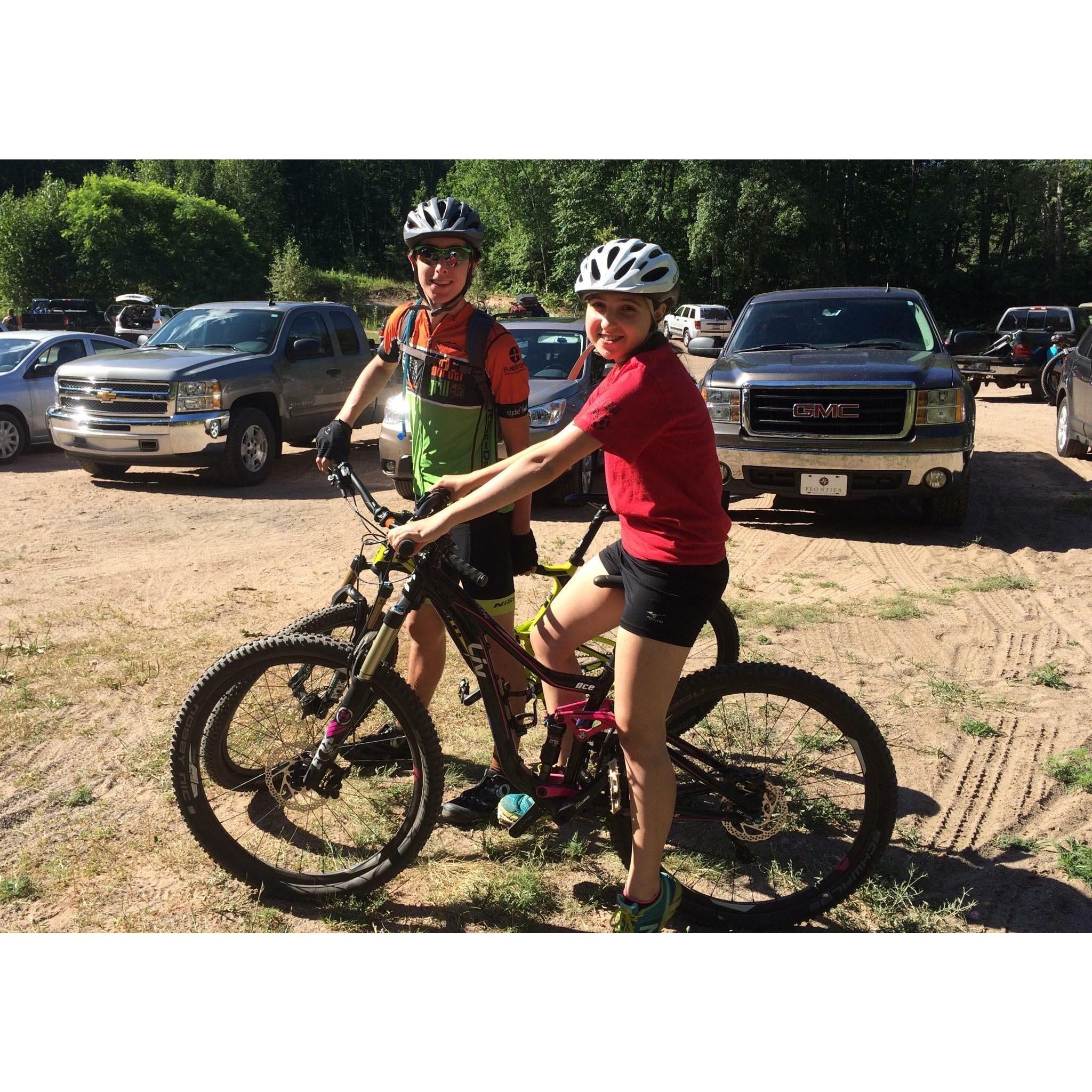 Travis got me hooked on Mountian Biking- 2015