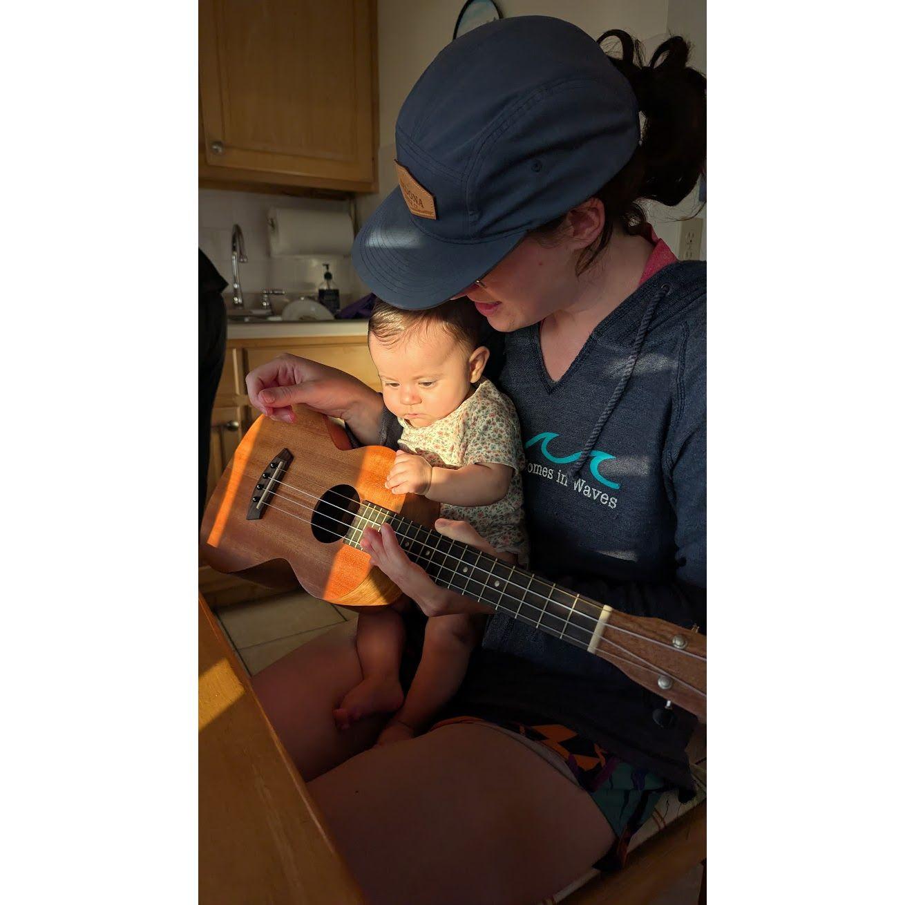 Practicing Uke with Evie