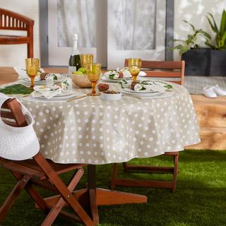 Polka Dot Vinyl Round Tablecloth