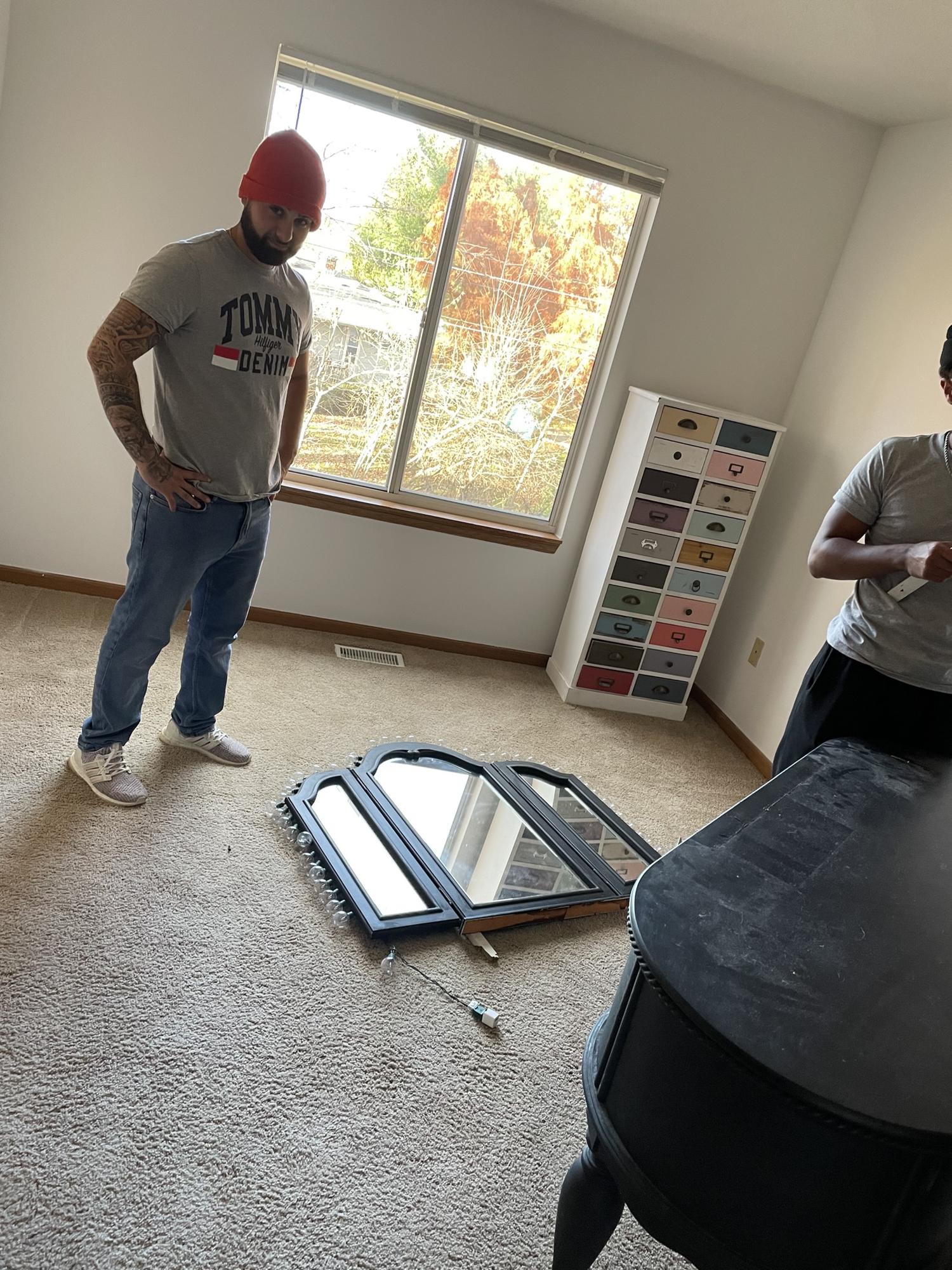 Move in day! Also when Justin broke my vanity