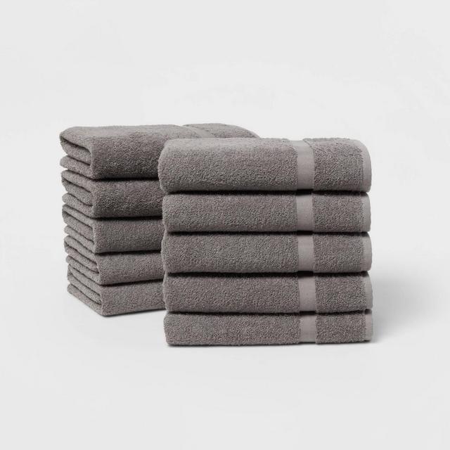 10pk Bath Towel Bundle Dark Gray - Room Essentials™