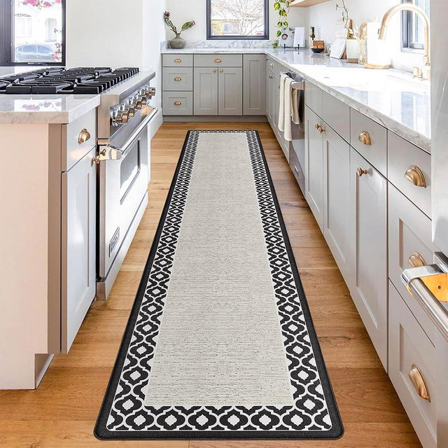 ATRUG Kitchen Mats for Floor, 17.3×94.5inch Anti Fatigue Mat for Cushioned Non Slip Washable Kitchen Rugs Memory Foam for Kitchen, Floor, Standing pad, Laundry, Office, Hallways