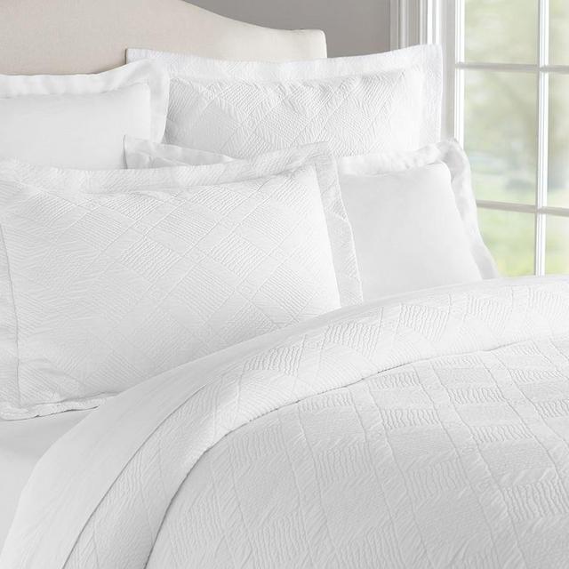 Derry Matelasse Cotton Duvet Cover, Full/Queen, White