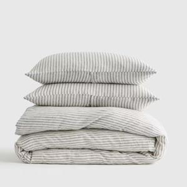 Stripe Linen Duvet Cover Set | Quince