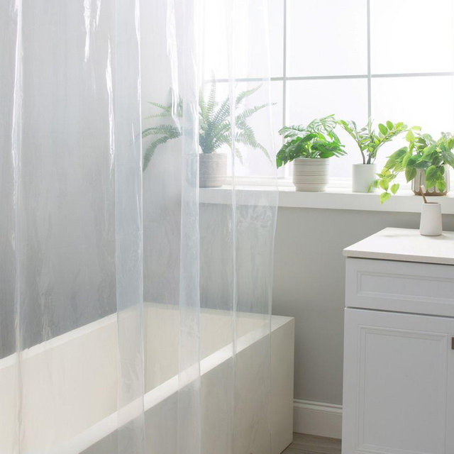 Perl Heavy Shower Curtain Liner, Clear, 72" x 72"
