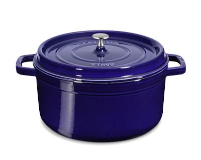 Staub Cast-Iron Round Cocotte, 5 1/2-Qt., Sapphire Blue