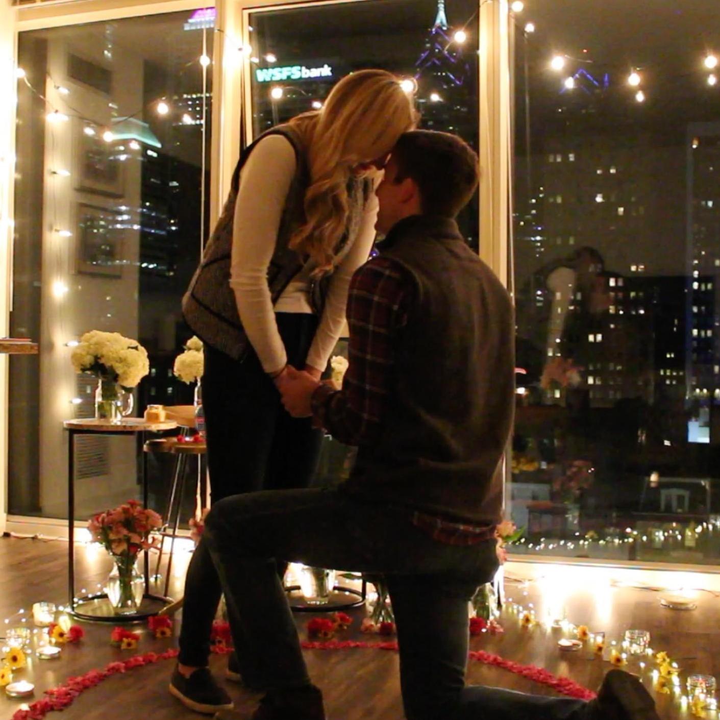This photo was taken by a camera that Jeff had hidden during the proposal.