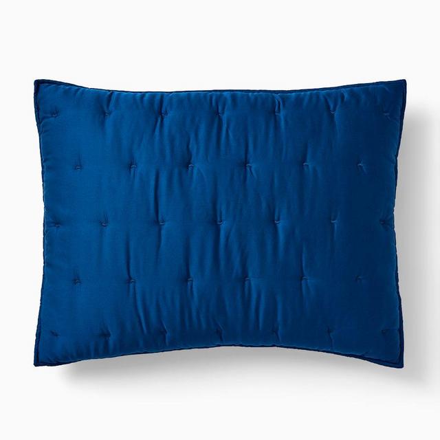Tencel Crescent Stitch Quilt, Standard Sham, Regal Blue