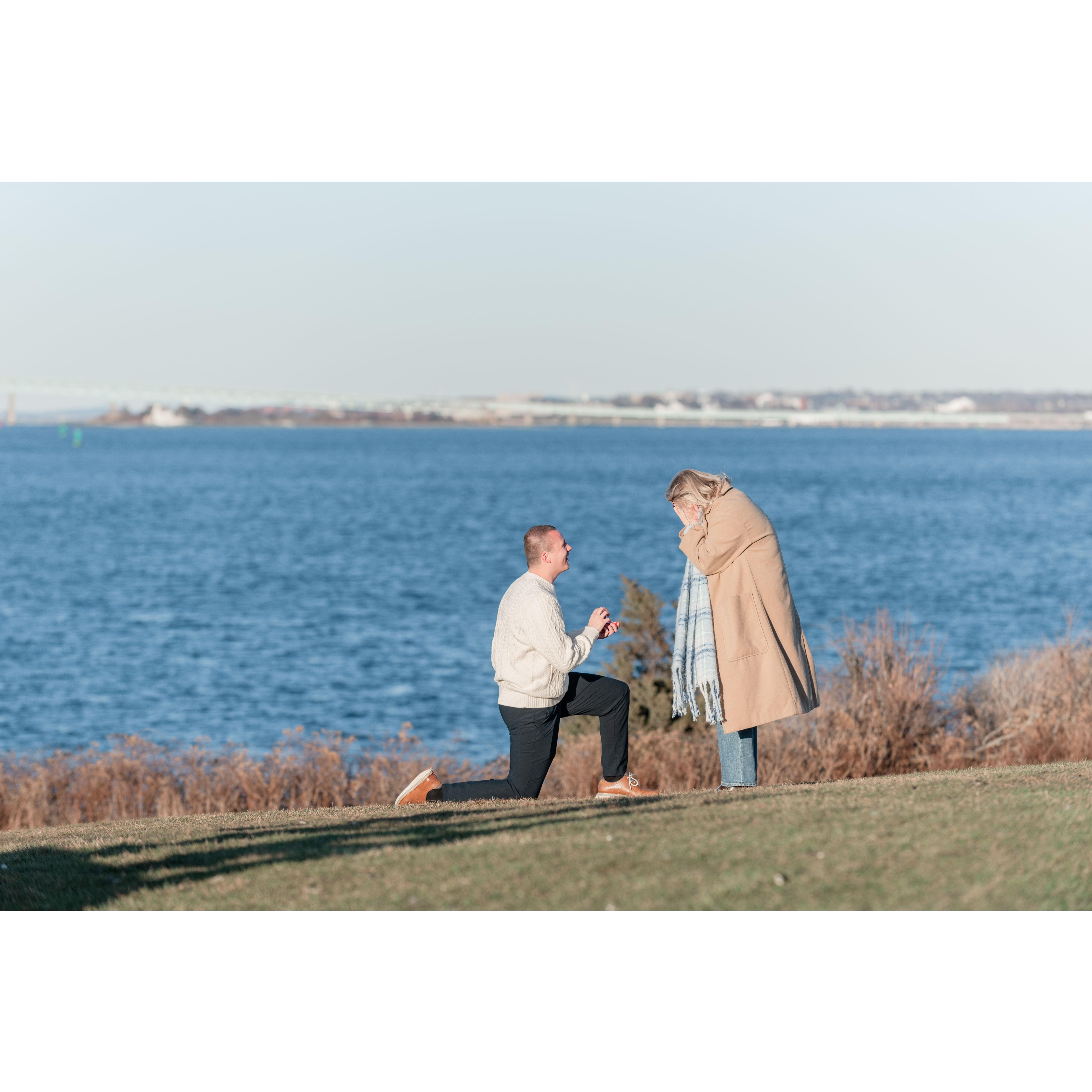 Photos from Justin's perfectly planned surprise proposal in Newport, RI!