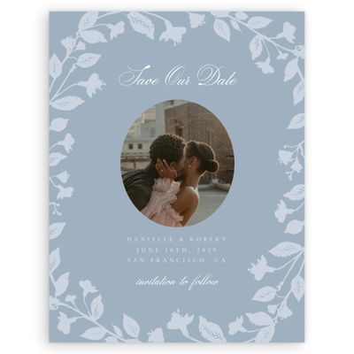 Powder Blue Wedding Digital Save the Date - Fawn Portrait