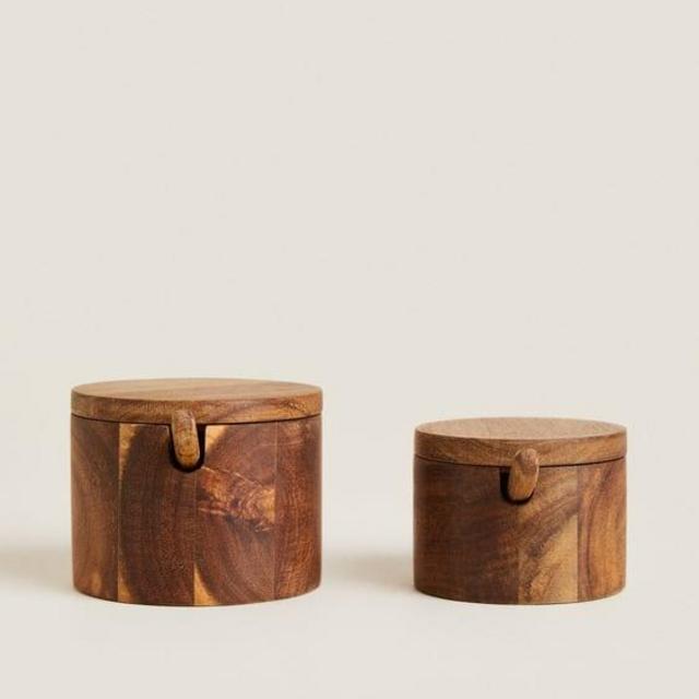 WOODEN SUGAR BOWL