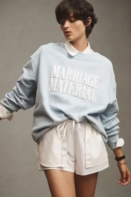 BRIDEMERCH Marriage Material Oversized Crew-Neck Sweatshirt