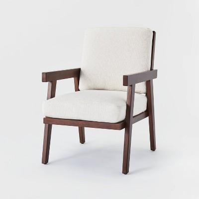 (Light Wood) Grantsville Wood Frame Accent Chair with Grid Back - Threshold™ designed with Studio McGee