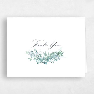 Grayed Navy, White Wedding Thank You - Blosser Landscape