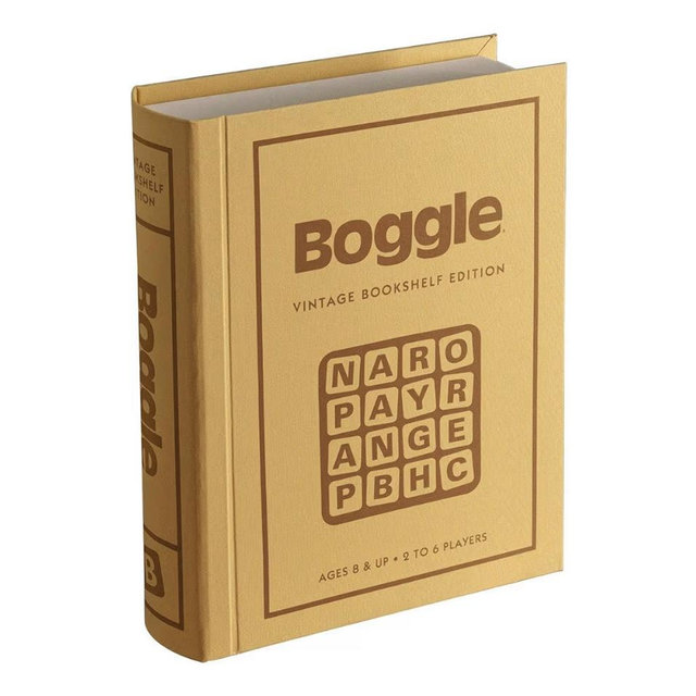 WS Game Company Boggle Vintage Bookshelf Edition, Classic Word Games, Linen-Wrapped Book Box with Retro 1976 Design, Ages 8+