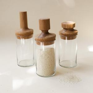 Glass and Wood Canister